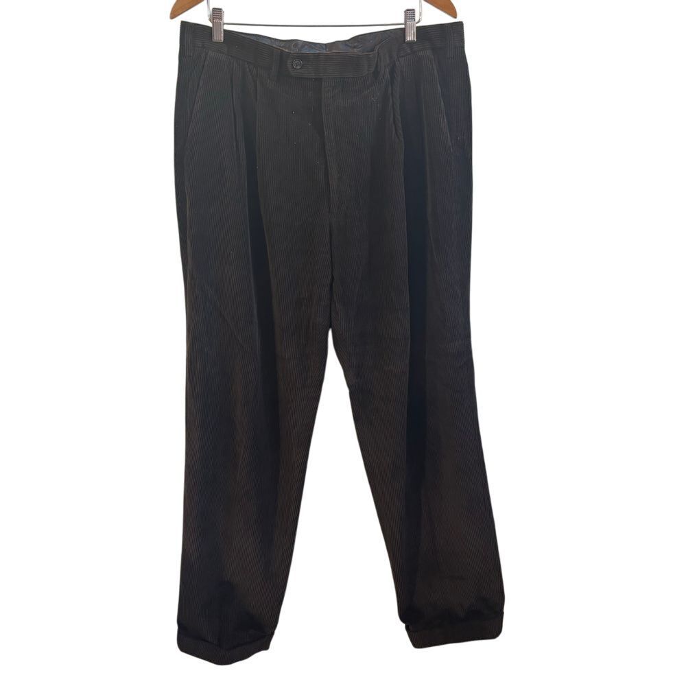 Lauren Ralph Lauren‎ Mens Corduroy Pleated Dress Pants Classic Fit Brown 36x33